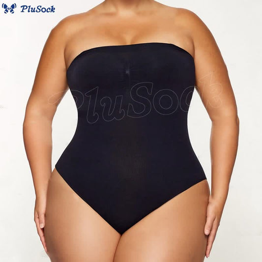 Plusock Plus Size Seamless Strapless Shapewear Bodysuit