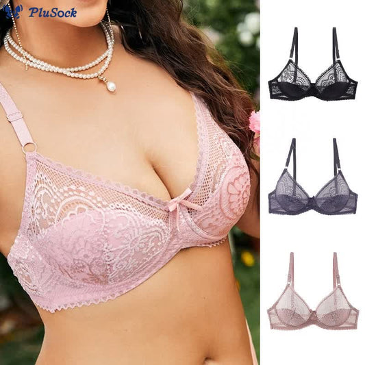 Plusock Sexy Sheer Lace Underwire Bra