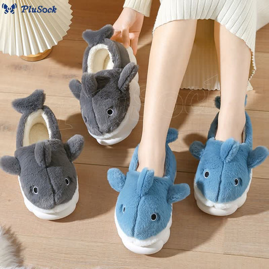 Plusock Plus Size Cute Whale Slippers