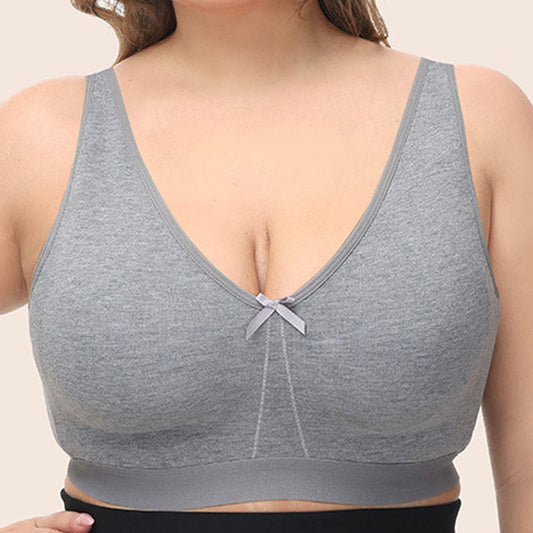 Plusock Plus Size Seamless Cotton Wireless Bra