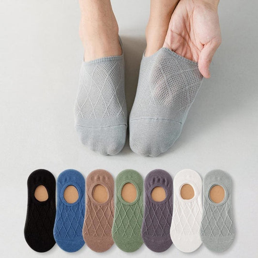 Plusock Plus Size Soft Mesh No Show Socks(5 Pairs)