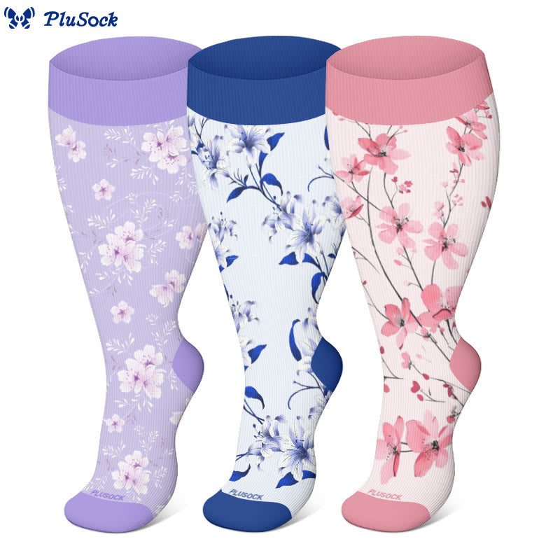 Plusock Plus Size Blossom Compression Socks - image 0