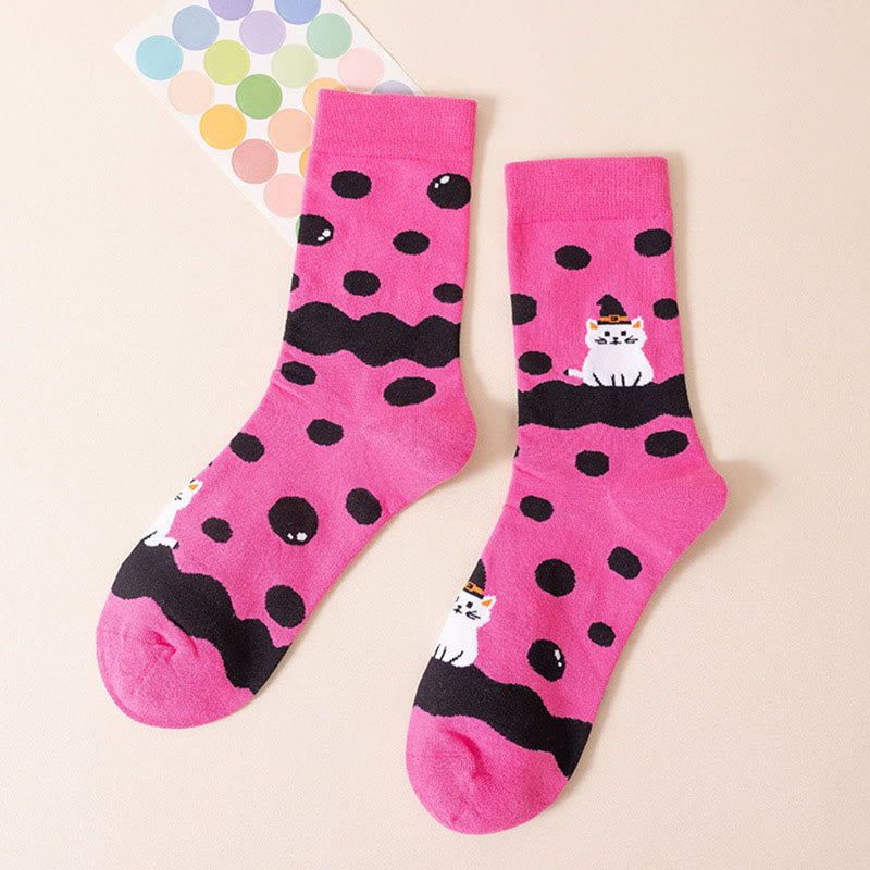 Plusock Pink Cat Quarter Socks(3 Pairs)