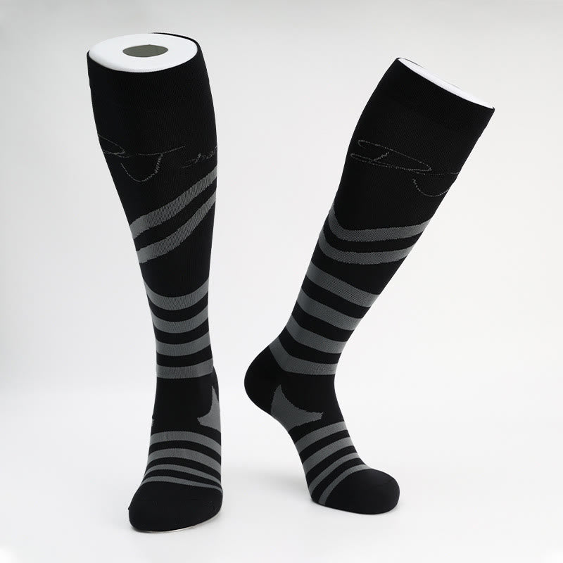 Plusock Letter Stripes Compression Socks(5 Pairs)