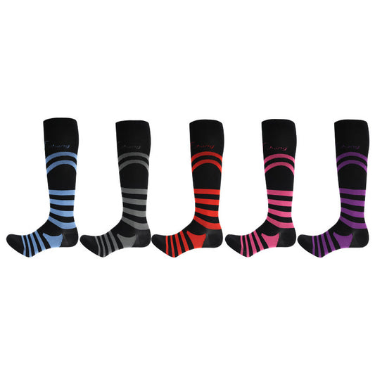 Plusock Letter Stripes Compression Socks(5 Pairs)