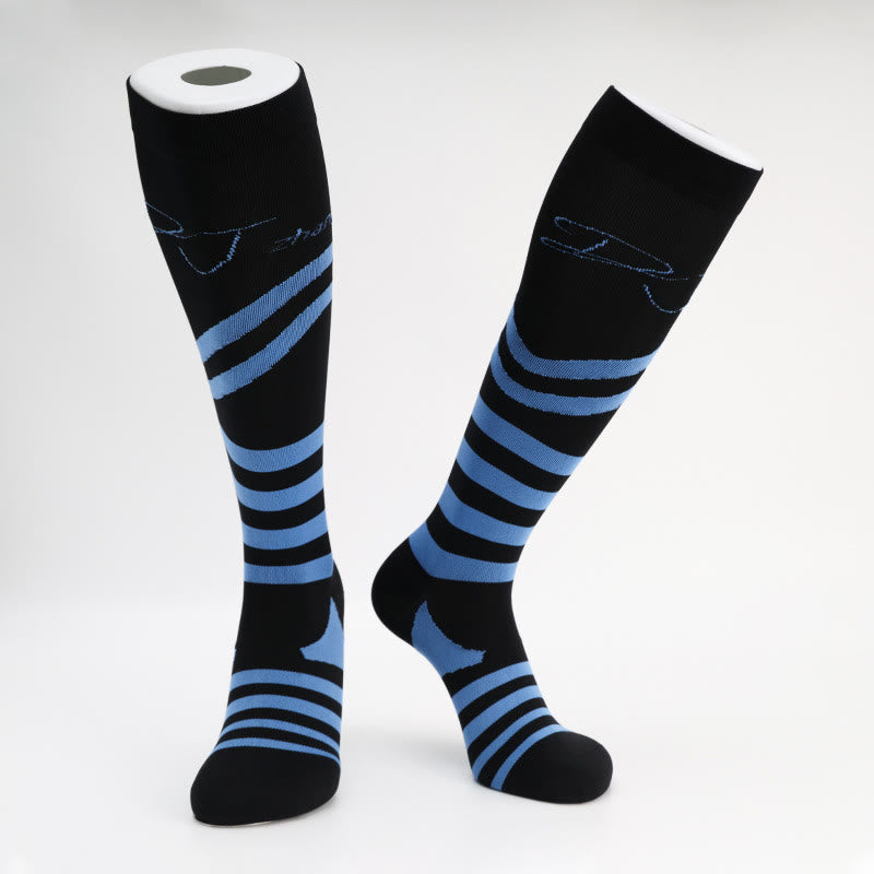 Plusock Letter Stripes Compression Socks(5 Pairs)