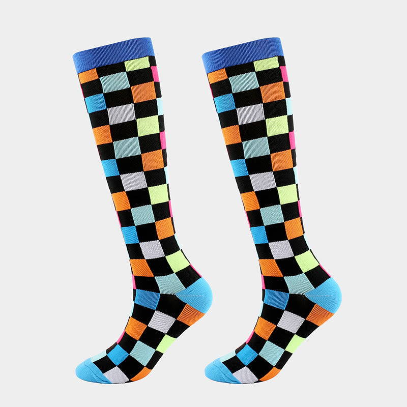 Squares Ribbon Compression Socks(3 Pairs)