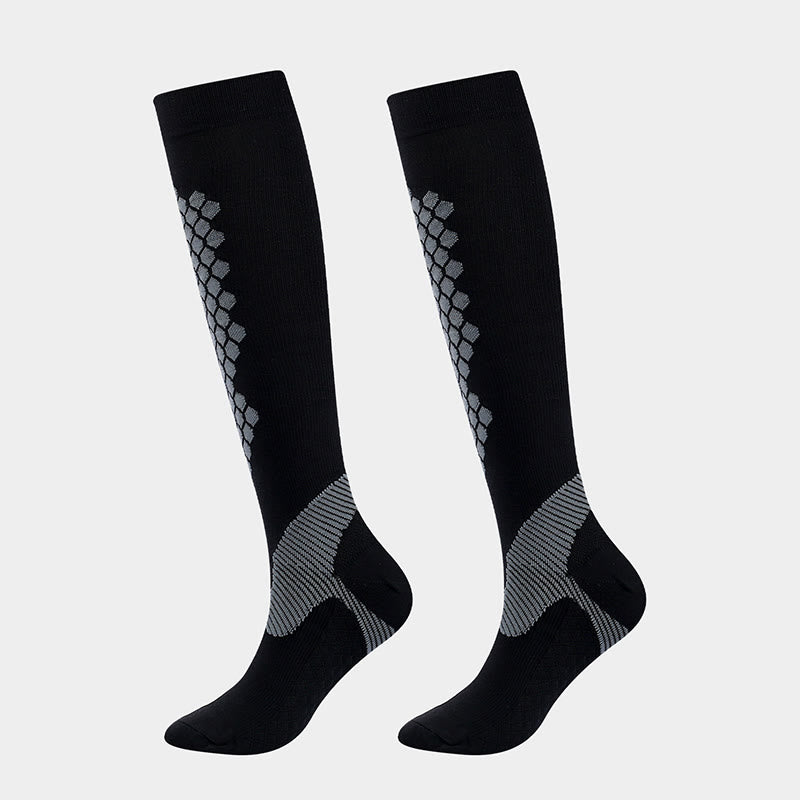 Diamond Lattice Sports Compression Socks(3 Pairs)
