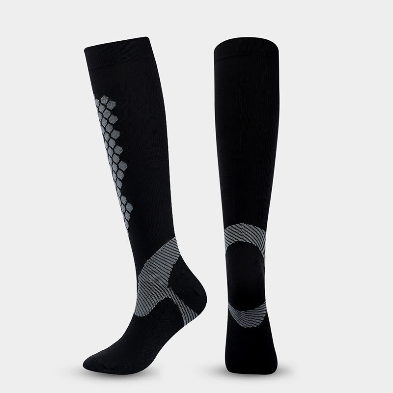 Diamond Lattice Sports Compression Socks(3 Pairs)