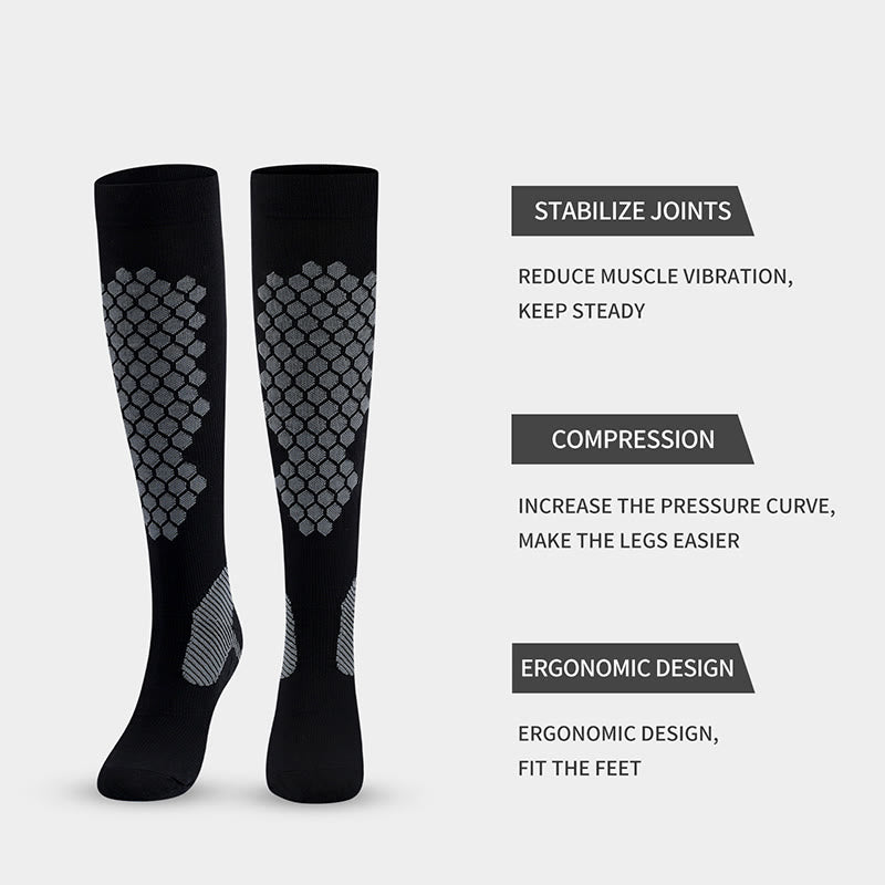 Diamond Lattice Sports Compression Socks(3 Pairs)