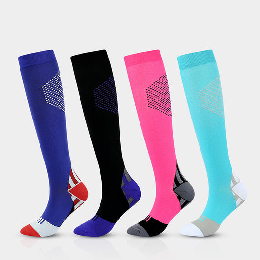 Plusock Honeycomb Color Matching Compression Socks(4 Pairs)