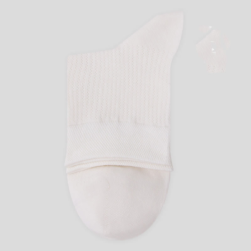 Solid Color Cotton Mesh Quarter Socks(7 Pairs)