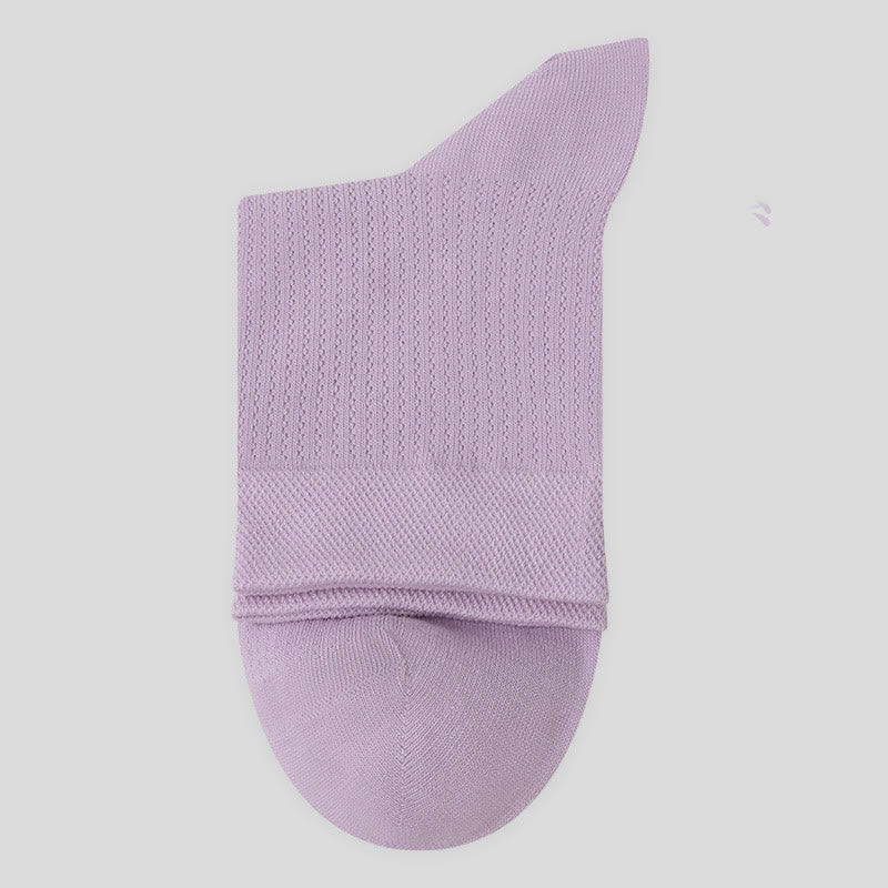 Solid Color Cotton Mesh Quarter Socks(7 Pairs)