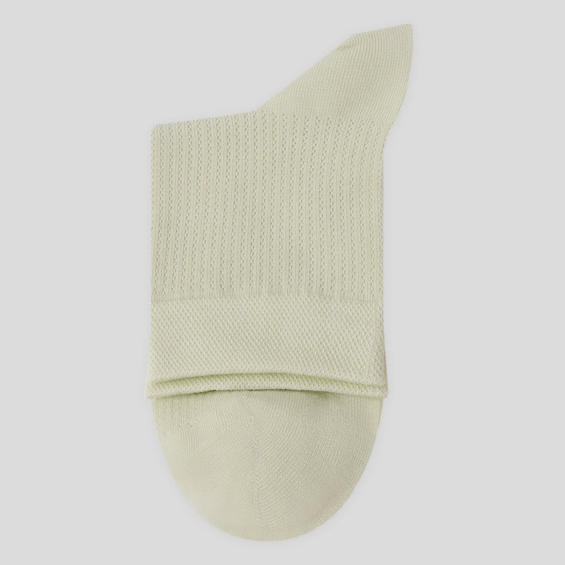 Solid Color Cotton Mesh Quarter Socks(7 Pairs)