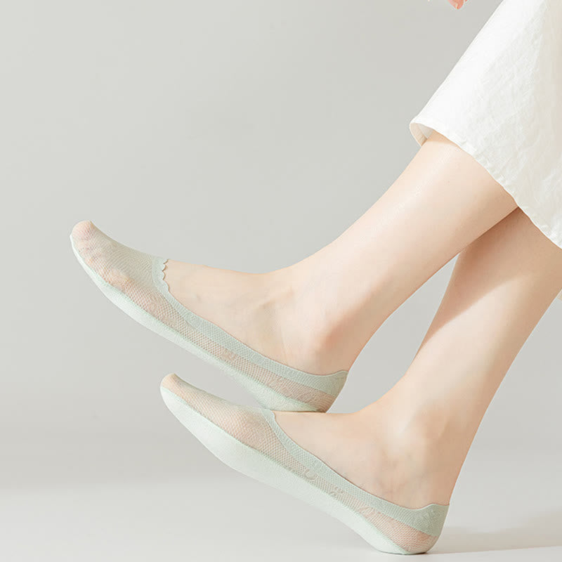 Letter Jacquard No Show Socks(9 Pairs)
