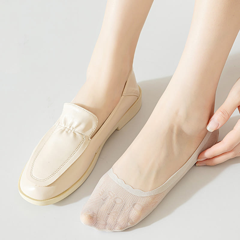 Letter Jacquard No Show Socks(9 Pairs)