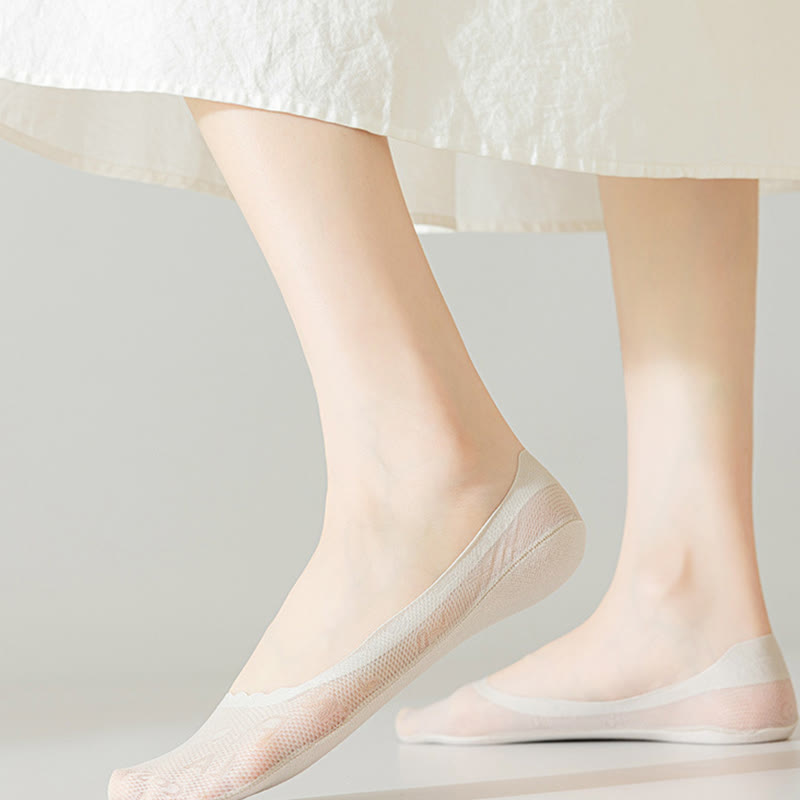 Letter Jacquard No Show Socks(9 Pairs)