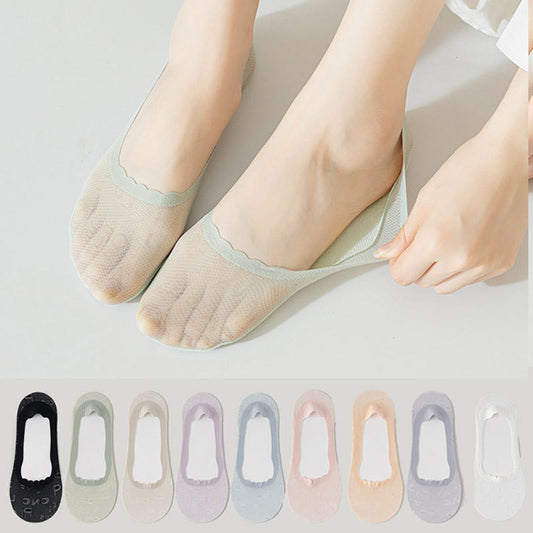 Plusock Letter Jacquard No Show Socks(9 Pairs)