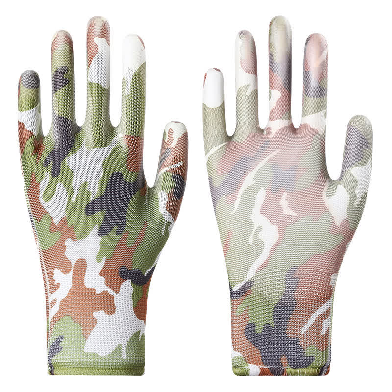 Floral Print Abrasion Resistant Gardening Work Gloves(12 Pairs)