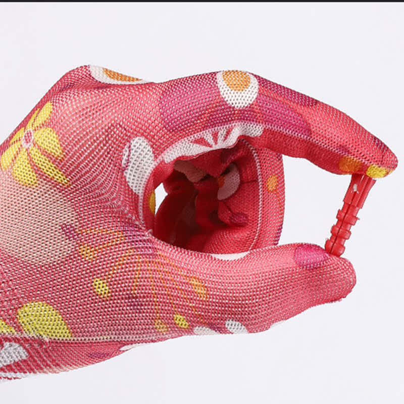 Nylon Knit Printed Gardening Work Gloves(12 Pairs)