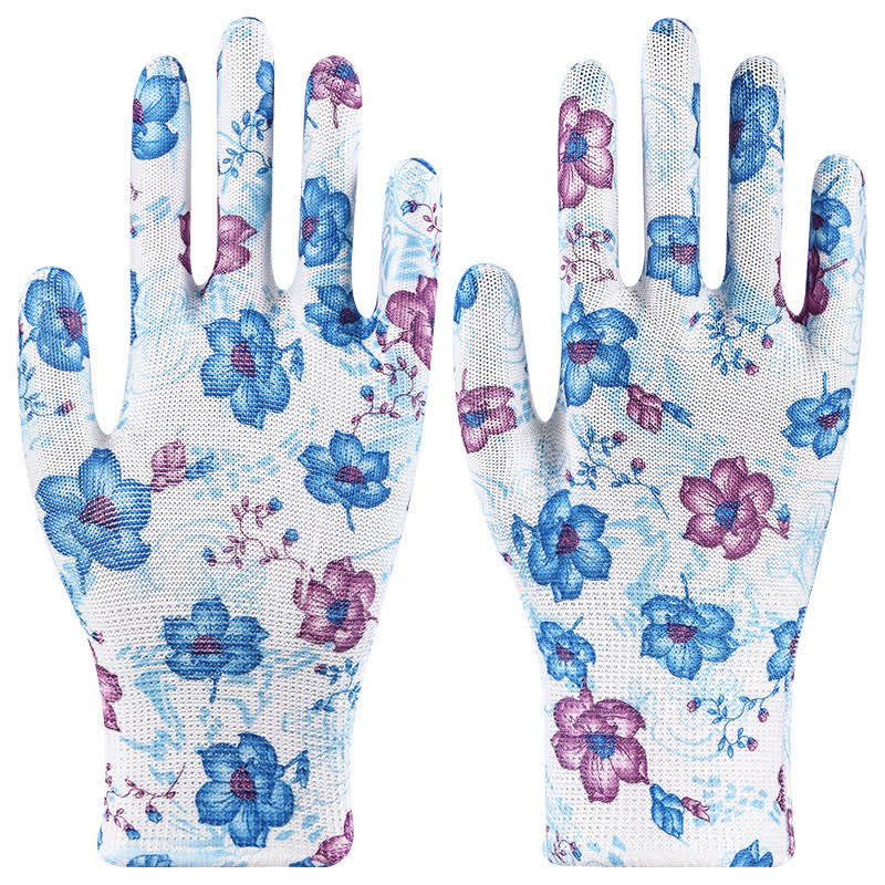 Nylon Knit Printed Gardening Work Gloves(12 Pairs)