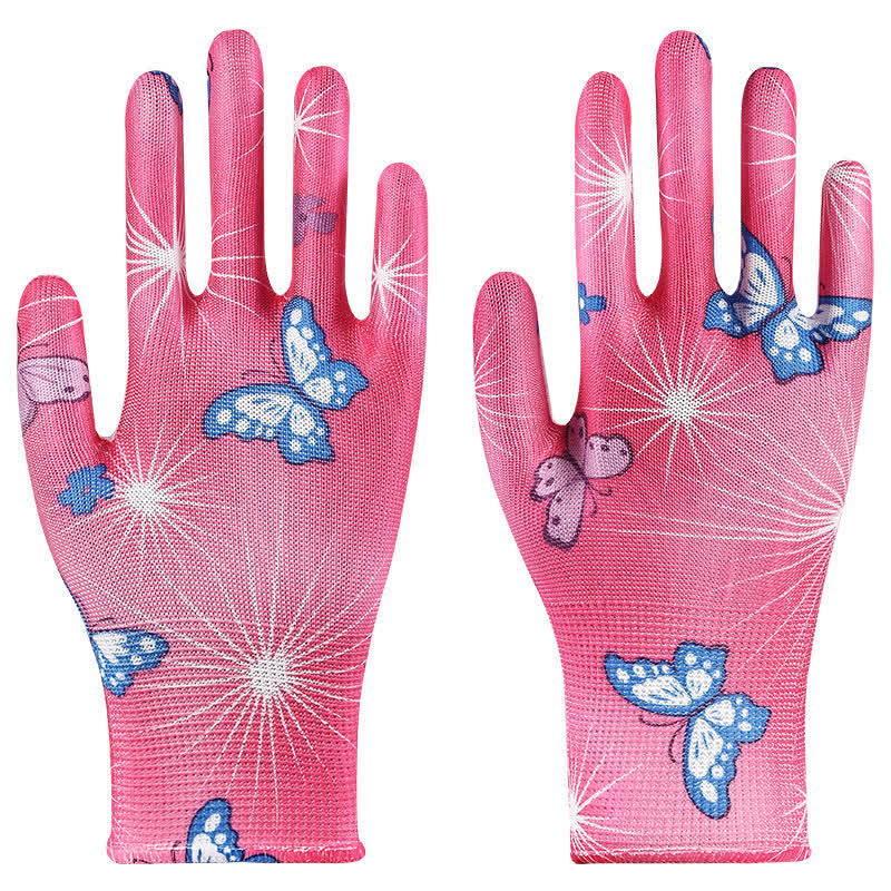 Nylon Knit Printed Gardening Work Gloves(12 Pairs)