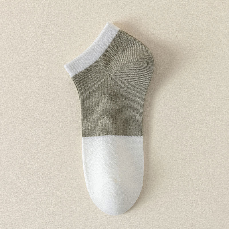 Plus Size Casual Cotton Solid Color Ankle Socks(6 Pairs)