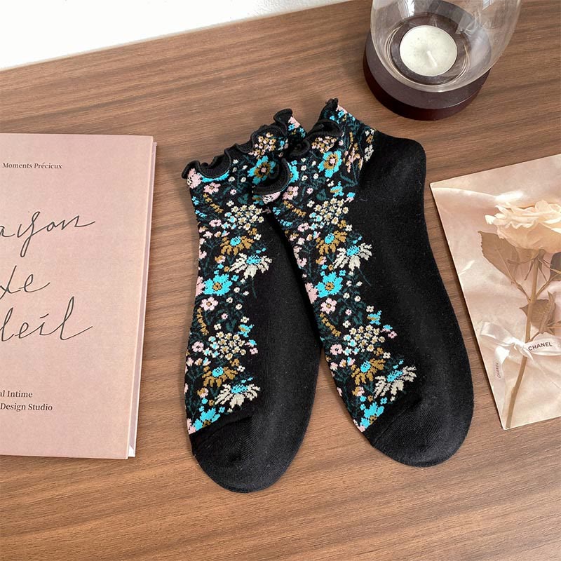 Plusock Retro Ethnic Style Ankle Socks(5 Pairs)