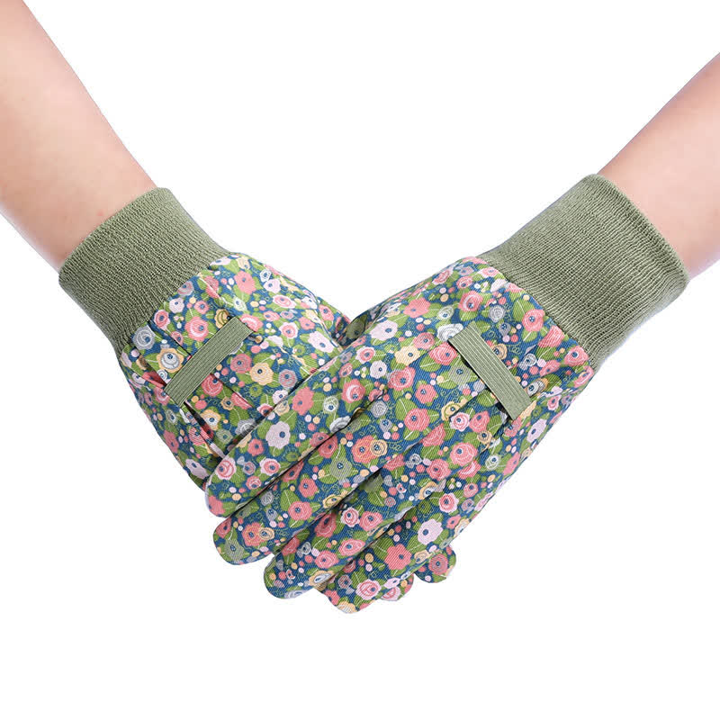 Flower Print Gardening Work Protective Gloves(3 Pairs)