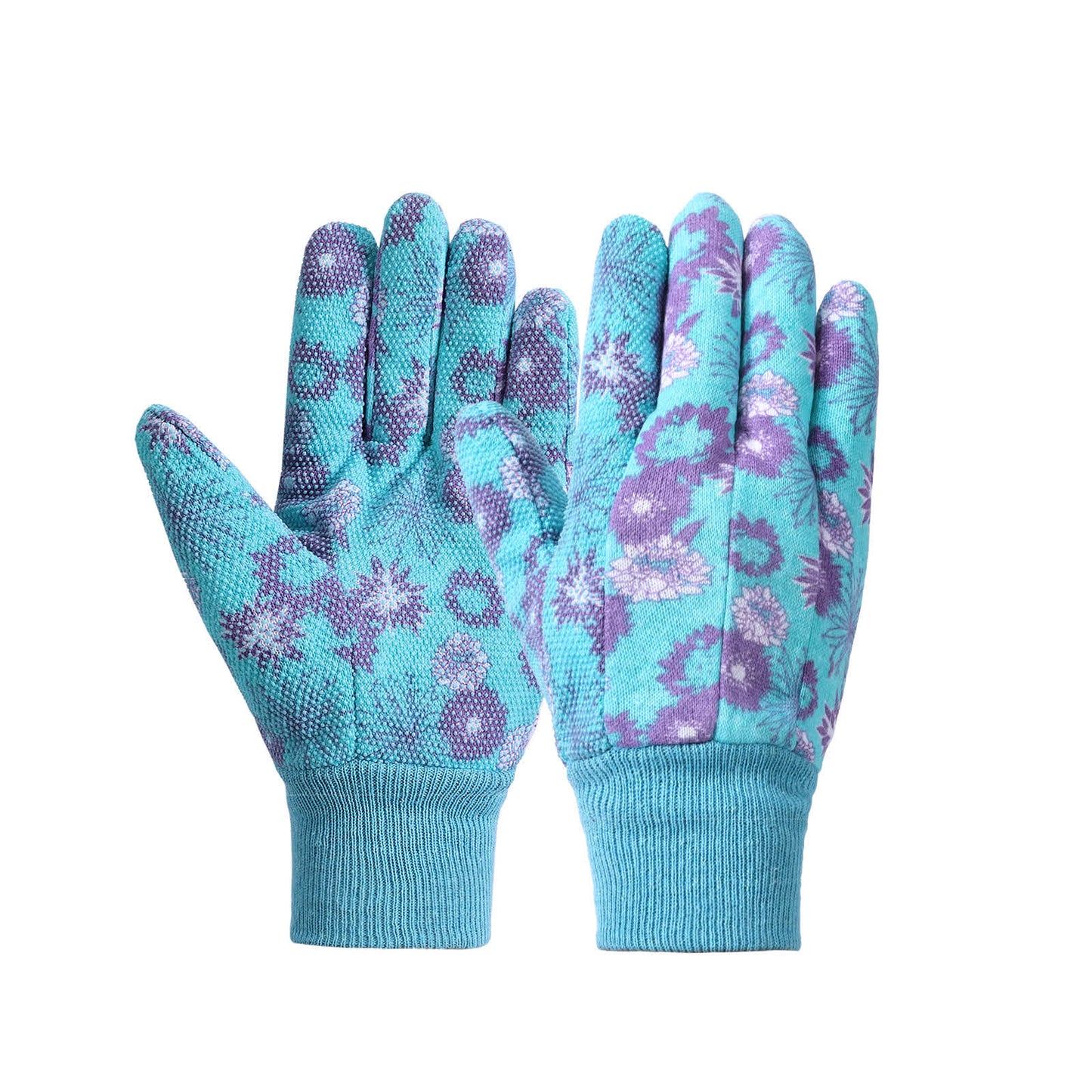 Floral Print Knitted Garden Gloves(3 Pairs)