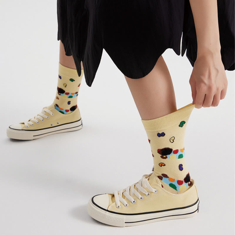 Cartoon Cute Illustration Quarter Socks(5 Pairs)