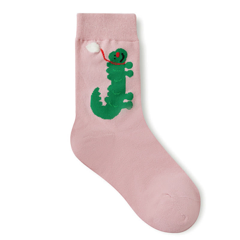 Cartoon Cute Illustration Quarter Socks(5 Pairs)