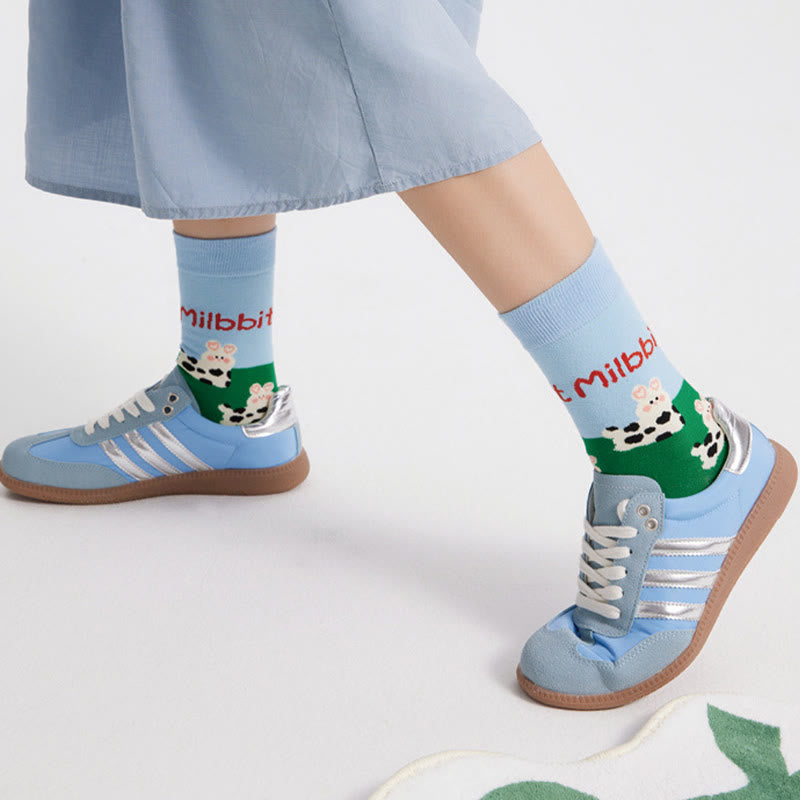 Cartoon Cute Illustration Quarter Socks(5 Pairs)