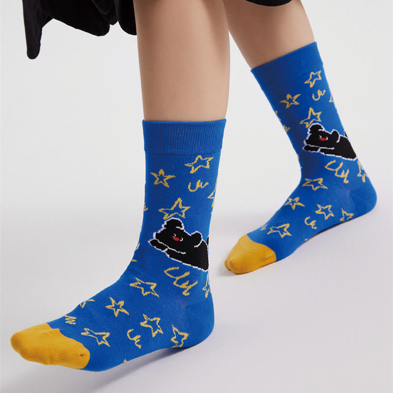 Cartoon Cute Illustration Quarter Socks(5 Pairs)
