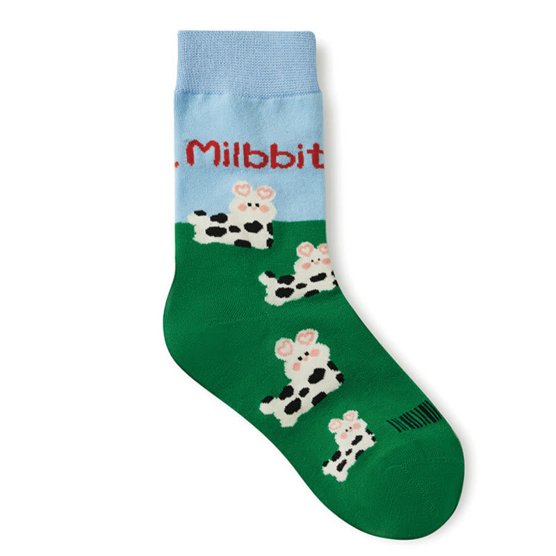 Cartoon Cute Illustration Quarter Socks(5 Pairs)