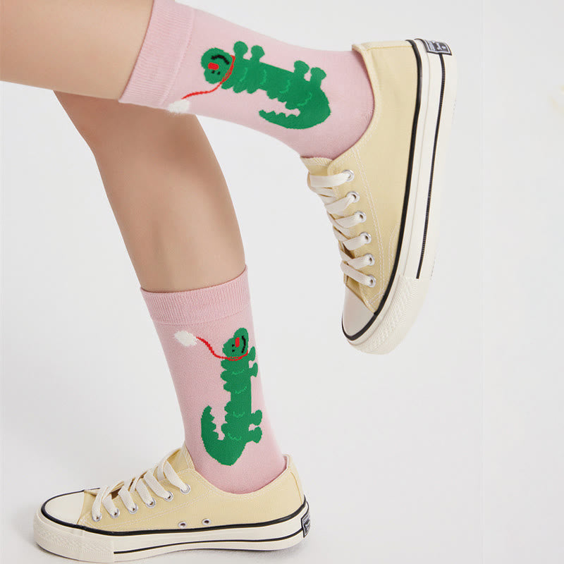 Cartoon Cute Illustration Quarter Socks(5 Pairs)