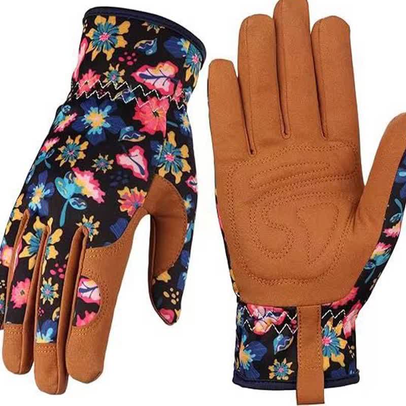 Vibrant Floral Print Garden Gloves
