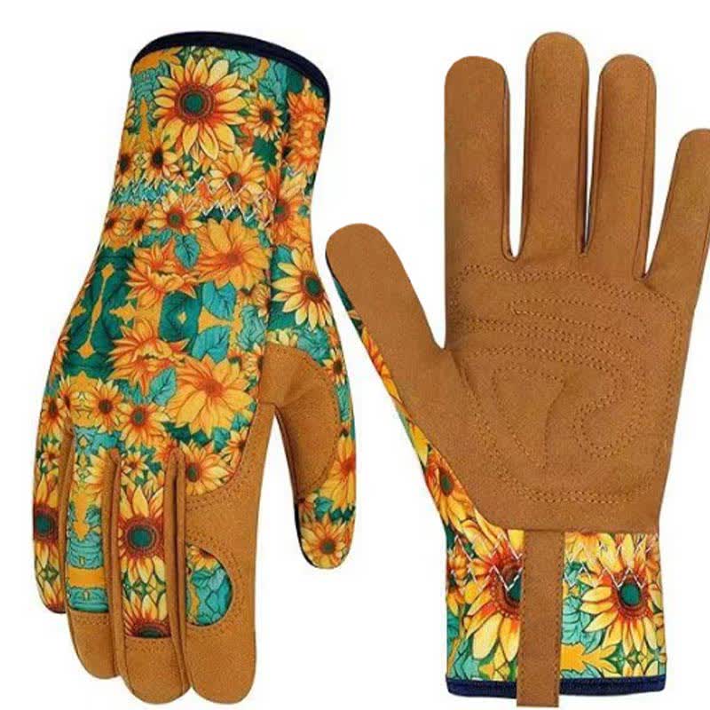 Vibrant Floral Print Garden Gloves
