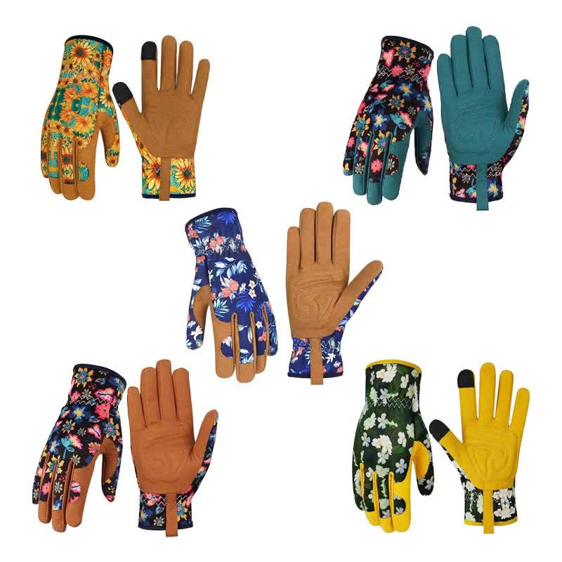 Vibrant Floral Print Garden Gloves