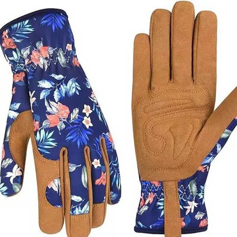 Vibrant Floral Print Garden Gloves