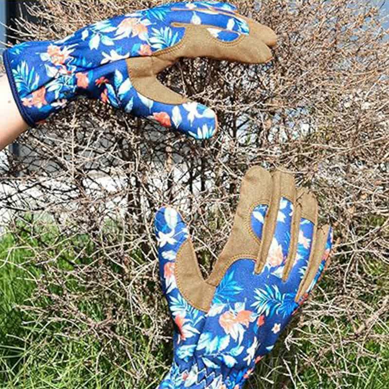 Vibrant Floral Print Garden Gloves