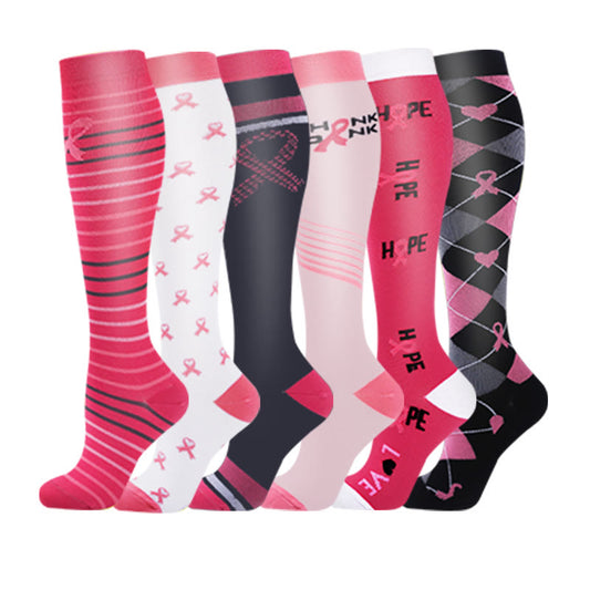 Plusock Colorful Streamers Compression Socks(6 Pairs)