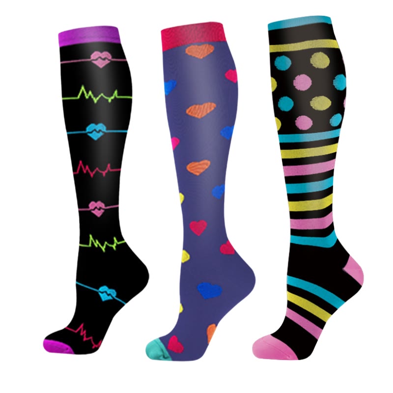 Colorful Streamers Compression Socks(6 Pairs)