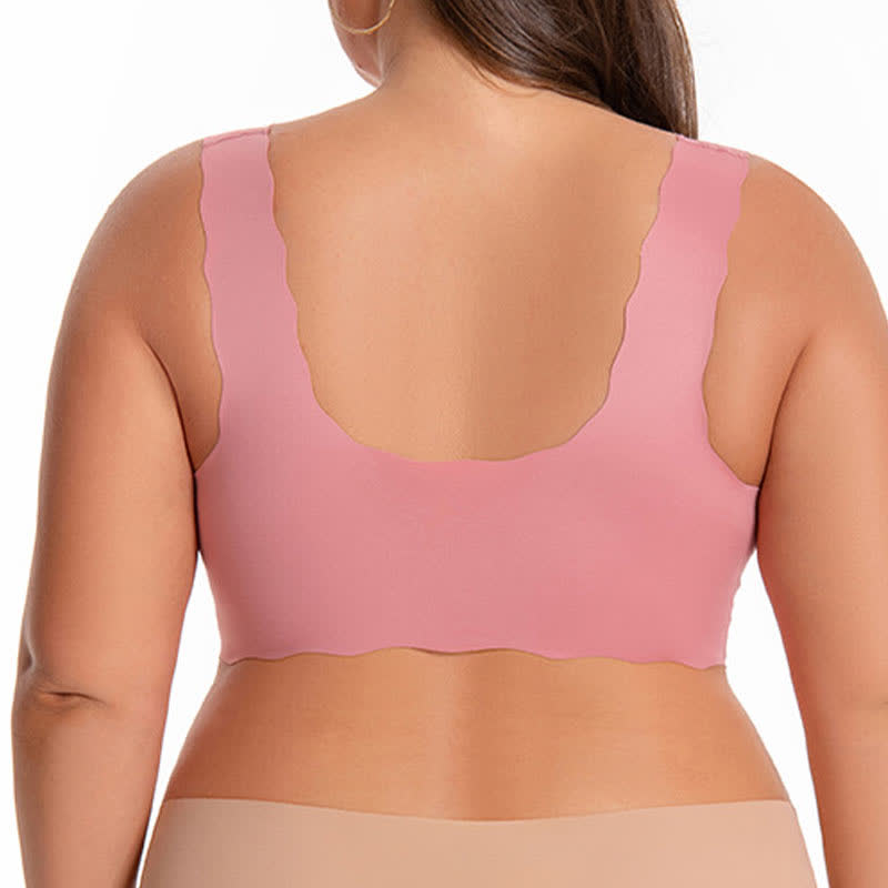 Wavy Edge Front Closure Wireless Bra