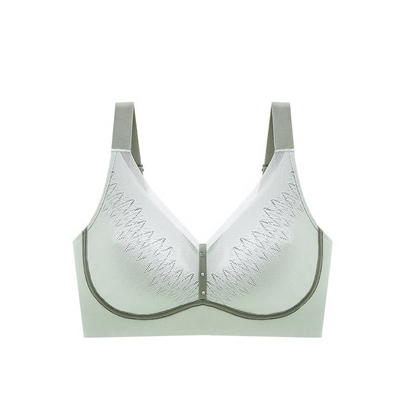 Plus Size Color-Blocked Breathable Wireless Bra