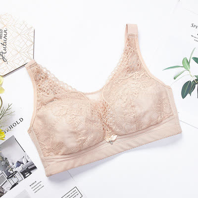 Lightweight Floral Embroidery Wireless Bra