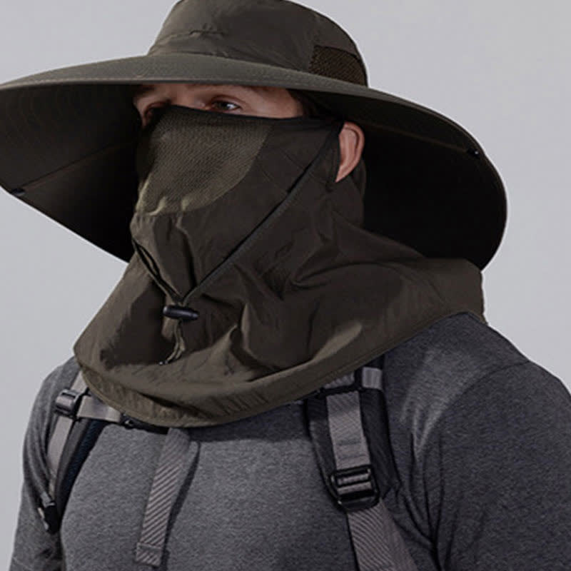 Outdoor Sun Protection Mask Bucket Hat