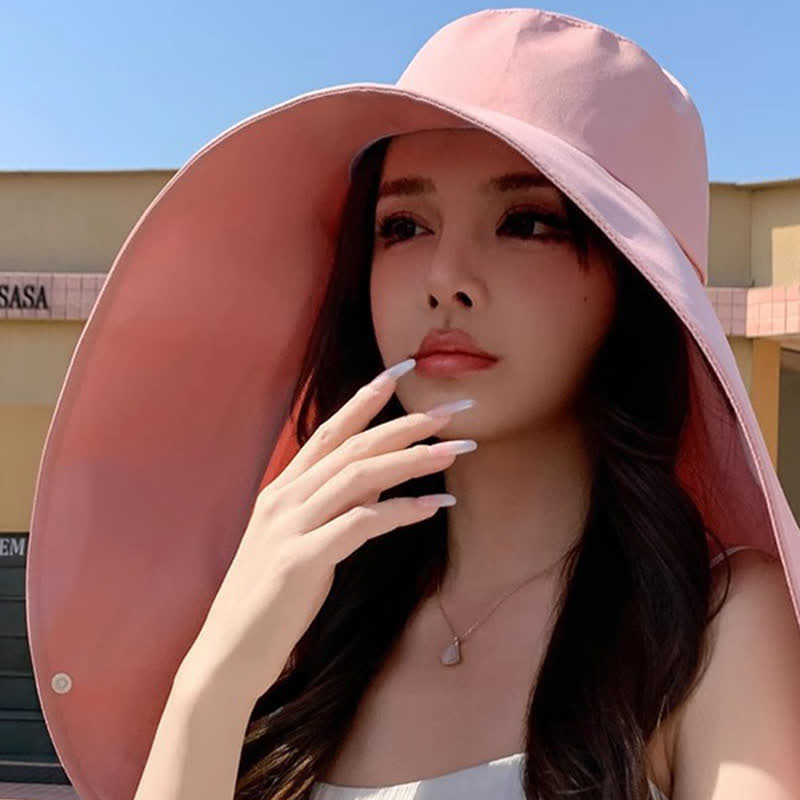Large Brimmed Shawl One Piece Sun Hat