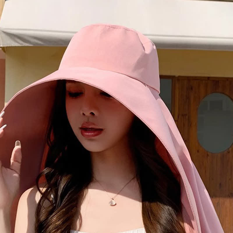 Large Brimmed Shawl One Piece Sun Hat