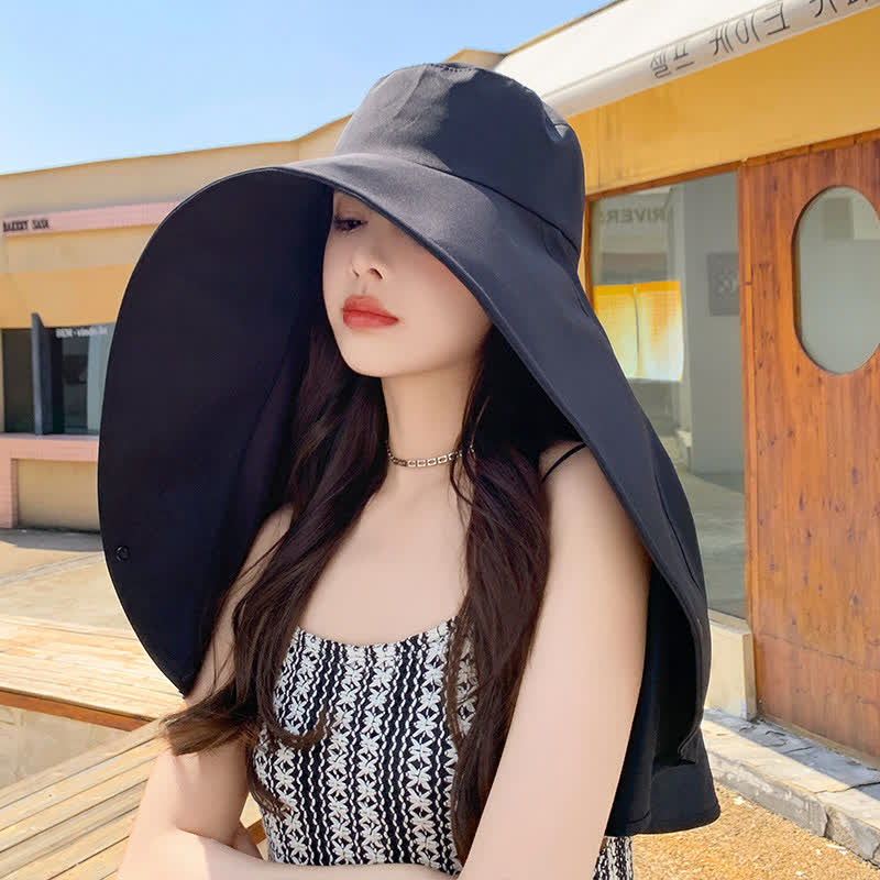 Large Brimmed Shawl One Piece Sun Hat